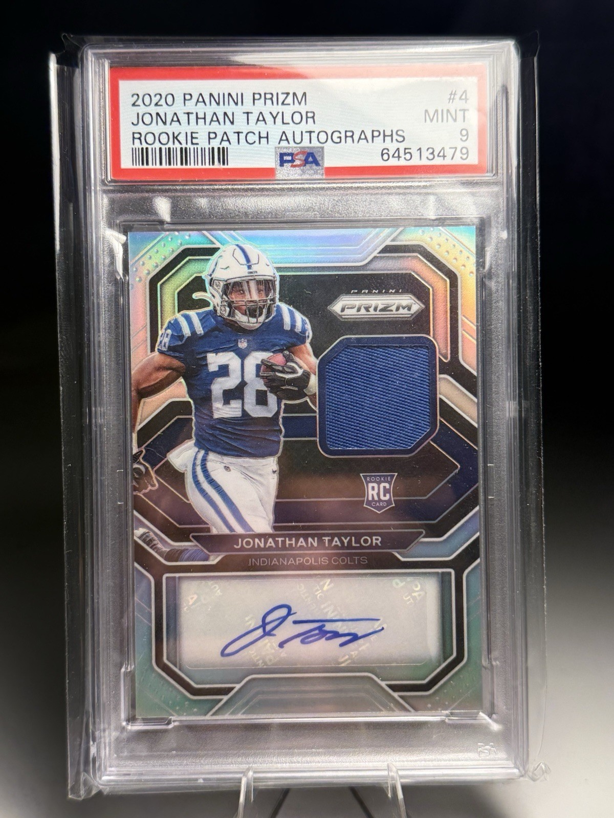 2020 Panini Prizm - Rookie Patch Autographs Jonathan Taylor #4 /99 (AU, MEM, RC)