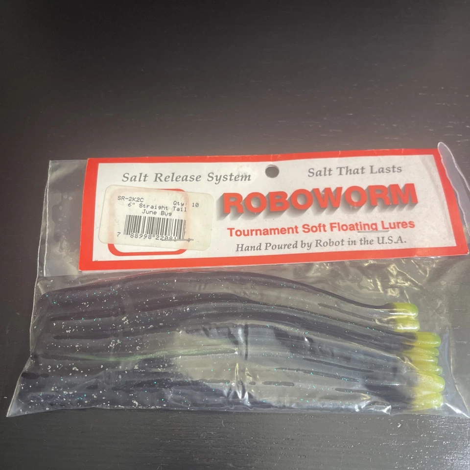 Lot of 5 Roboworm 4-1/2" Straight Tail Tournament Soft Floating Lures 5 Colors - Image 2 of 4