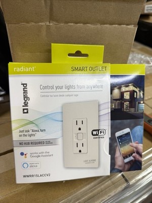 1 Pack- Legrand WWRR15LACCV2 Radiant 15 Amp Wi-Fi Smart Outlets - Light Almond