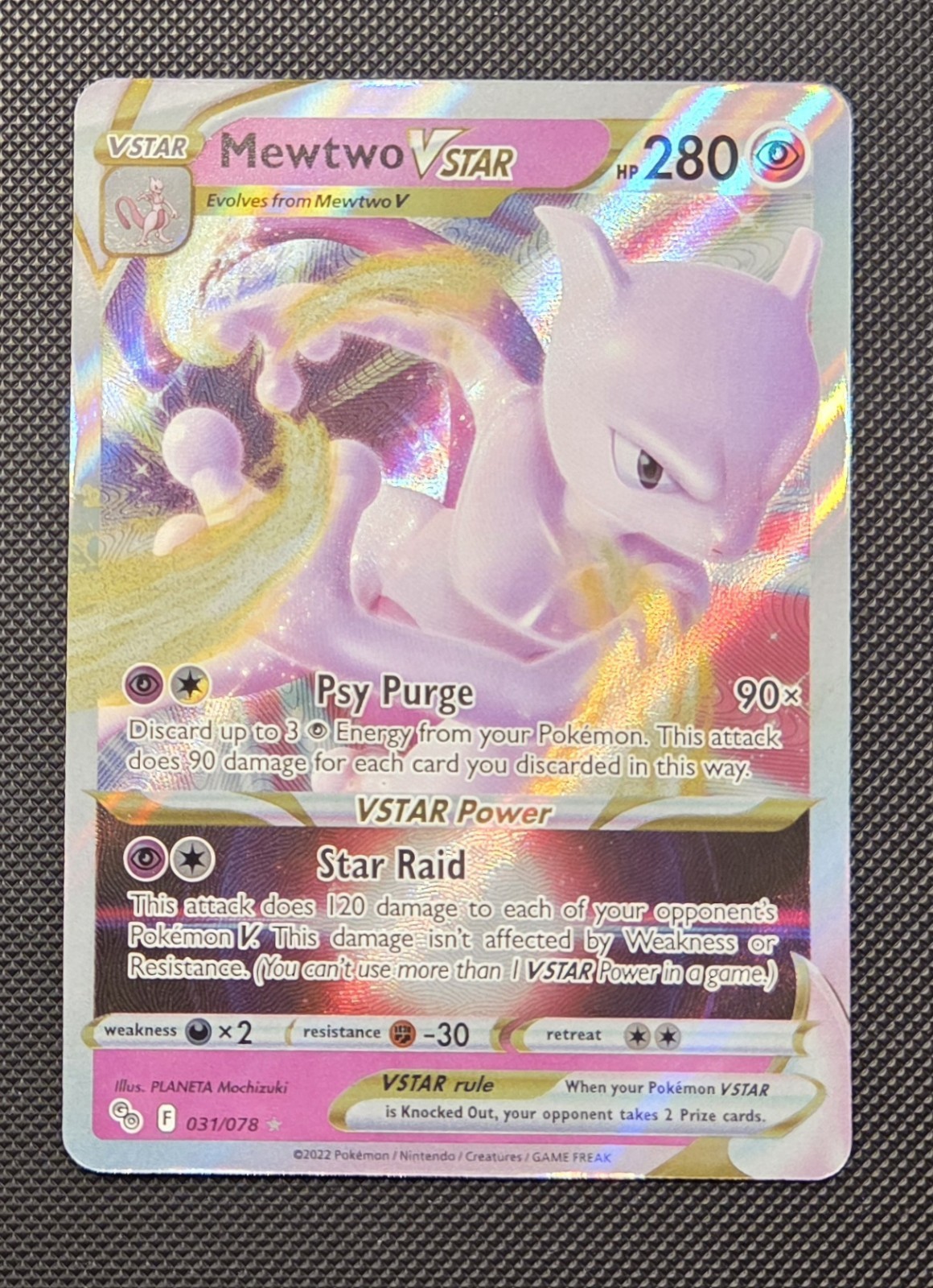 Mewtwo VSTAR 031/078 Pokémon GO Holo