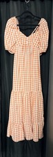 ASOS Design Dress aOrange and White Gingham long