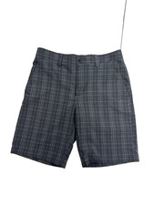 PGA TOUR Men's Moisture Wicking Active Waistband Golf Shorts Gray Checks Size 30
