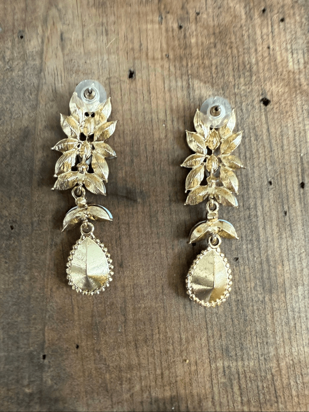 Unsigned Rhinestone Statement Earrings Canary Cha… - image 5