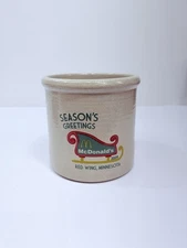 2009 RedWing Stoneware McDonald's Crock  #90/150 Seasons Greetings