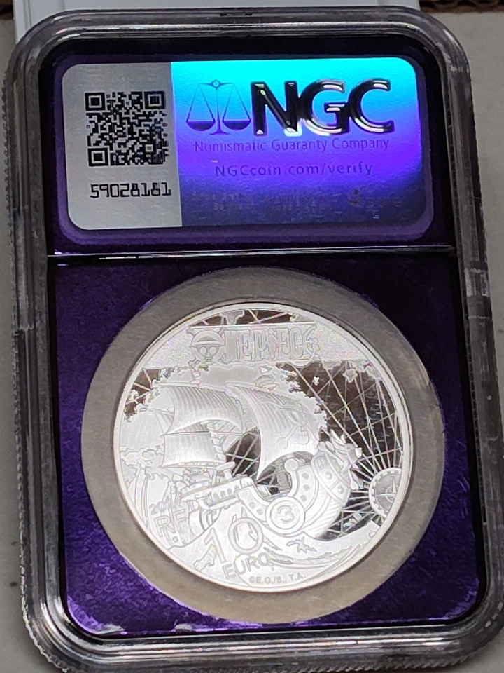 2024 Francia S10E One Piece 25 Aniversario NGC PF70 Ultra Cameo TB Núcleo Púrpura Foto 4 de 4