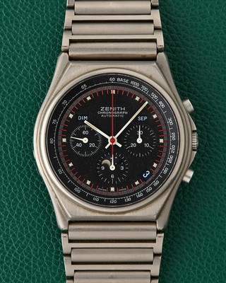 Zenith Titanium 95.0102.418 Port Royal Moonphase Black Dial Neo-Vintage 1980s