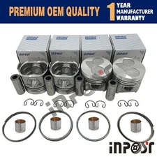4 Set For Kubota Engine V2203V V2203-M STD Piston Set (Pin & Clip) with Ring