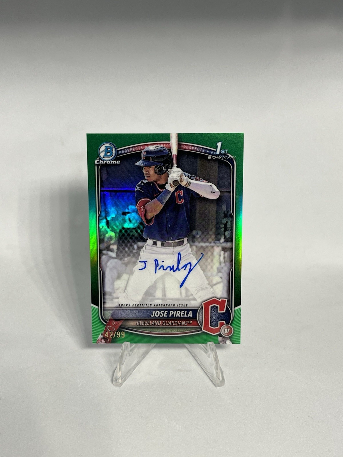 2025 Bowman Jose Pirela Chrome Auto 1st Green Refractor #/99 #CPA-JP