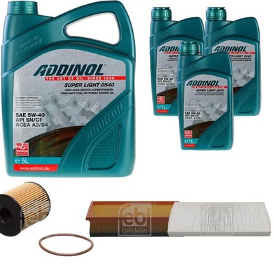 FEBI Inspektionspaket 8L ADDINOL SUPER LIGHT 0540 für Lancia Phedra 179 2.0 D