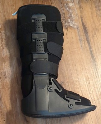Large Black Orthopedic Walking Boot Adjustable Support for Leg and Foot