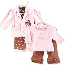 B.T. Kids Vintage Mix Match Jacket Pants Knit Top Outfit Set 12M