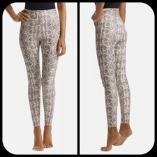 NWOT Commando Faux Leather Perfect Leggings Stretch White Snake Print Animal MED