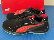 PUMA Men's Composite Toe Athletic Work Shoe Touring Black Suede Low Size 10.5