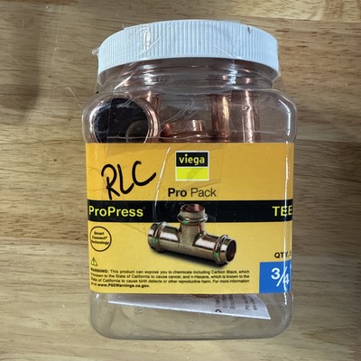 Viega 77460  3/4'' x 3/4'' x 3/4'' P x P x P ProPress Copper Tee Pack of 5