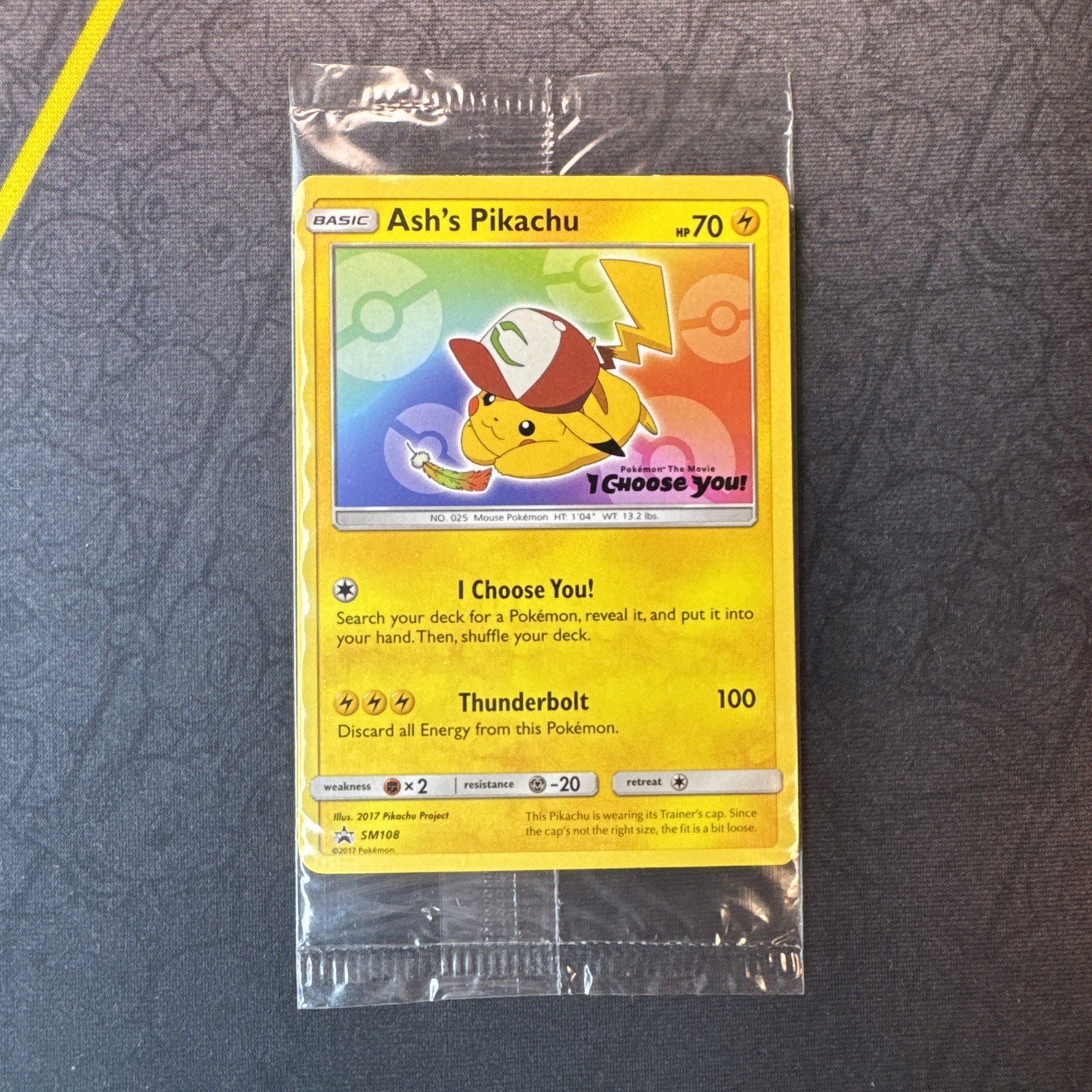 Sealed Ash's Pikachu SM108 Black Star Promo Sun & Moon Pokemon