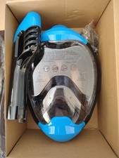 Zeeporte Dive Full Face Snorkel Mask, Snorkeling Gear for Adults Blue/blk SM/M