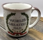 New ListingVintage World’S Greatest Dad Gold Stars Red Ribbon Mug Cup *Guc