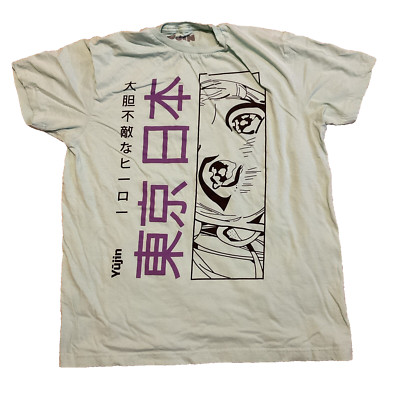 Yujin Anime Manga Girl T Shirt Womens size L Aqua Tee