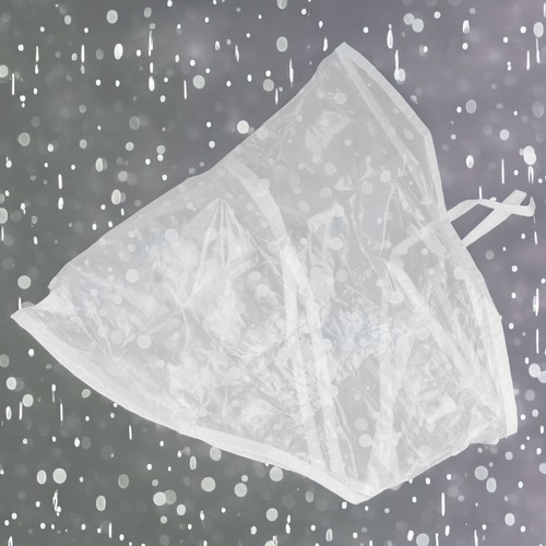 LARGE PATTERNED RAIN HAT | Ladies Polkadot Hair Protector Hood/Bonnet + Neck Tie - Picture 11 of 16
