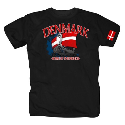 Dänemark Denmark Skandinavien Wikinger Nordmann EM WM T-Shirt S-5XL schwarz