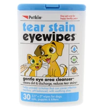 Petkin Pet Eye Wipes, 30 Moist Wipes - Gentle Eye Cleaning Wipes