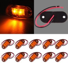 10x 2 Led Amber Orange 12v Side Marker Indicators Lights Truck Trailer E-marked