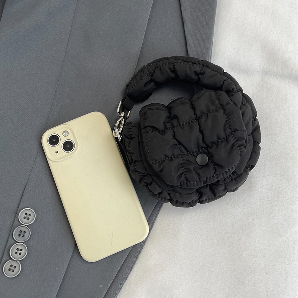 Puffer Tote Bag for Women Quilted Handbag Nylon Clutch Purse for Travel