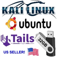 Linux SUPER Combo! Tails 7.0 Kali 2025.3 Ubuntu 24.04.3 Multiboot 32G USB LVE