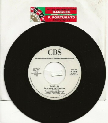 THE BANGLES WALK LIKE AN EGYPTIAN SELTENES WEISSES ETIKETT ITALIEN PROMO SINGLE 