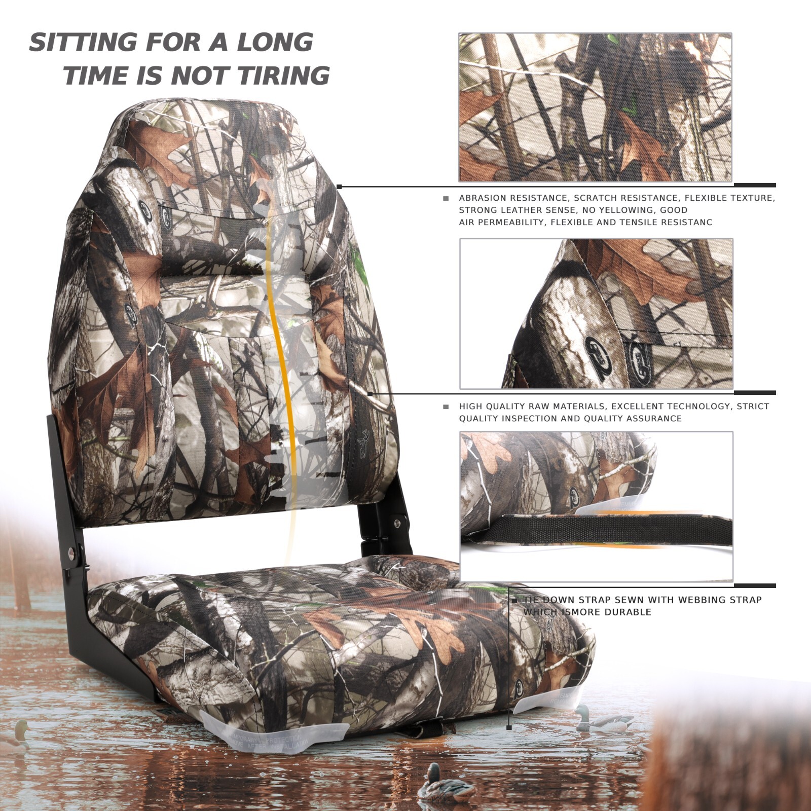 NORTHCAPTAIN Deluxe Camo High Back Folding Boat Seat, 2 Seats