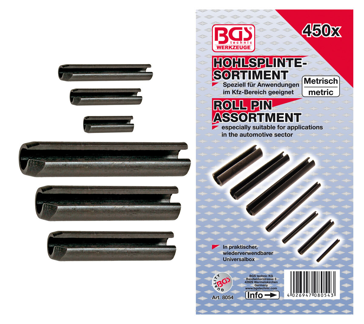 Goupilles élastiques Mécanindus BGS Technic pour réparer le jeu des machines