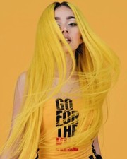 Black to Yellow Ombre Long Straight Lace Front Wig Synthetic Hair Wigs Glueless