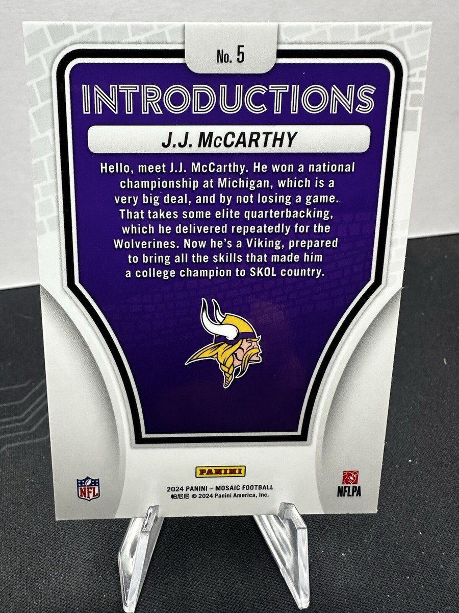 💥2024 Panini Mosaic Introductions #5 JJ McCarthy Rookie RC