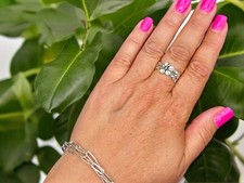 NEW Lovely 925 Stamped Sterling Silver Hawaiian Plumeria Three Flower Ring