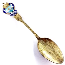 SHEPARD Sterling Silver 5 1/4" NEW YORK BROOKLYN BRIDGE EXCELSIOR Souvenir Spoon