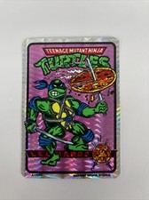 RARE 1990 Ninja Turtles Leonardo with Pizza Vending Machine Prism Sticker