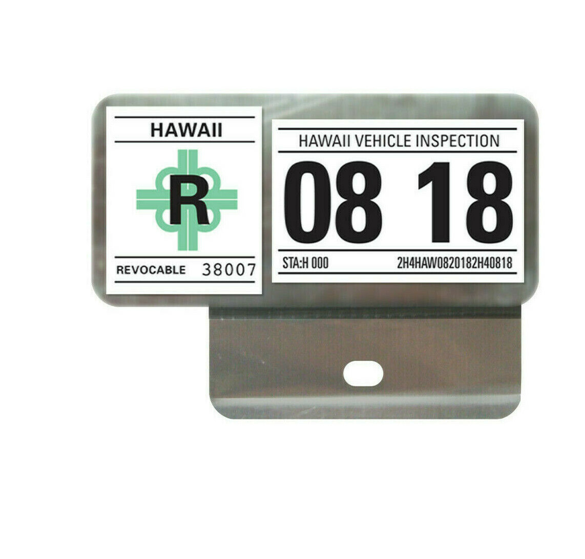 Late Model Jeep Rear Hawaii Safety Check Sticker and Recon