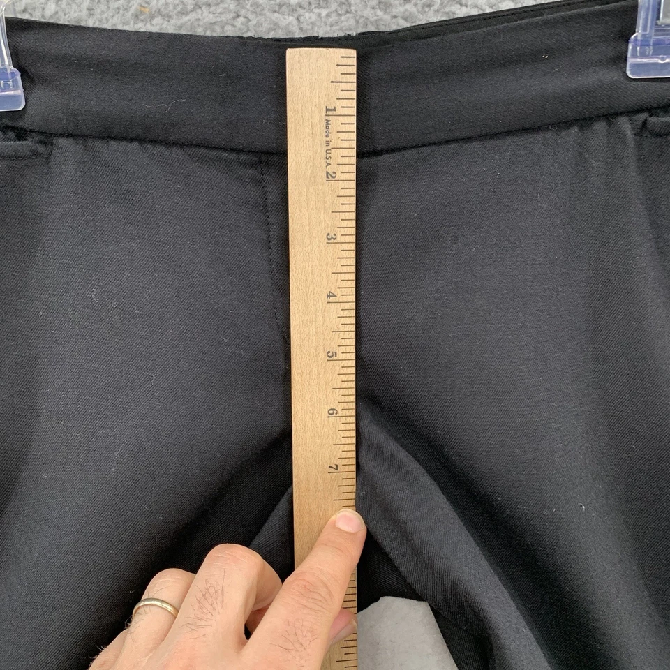 Juicy Couture Black Wool Blend Stretch Dress Pants Brown Button Flare Leg Size 4 - Image 4 of 4