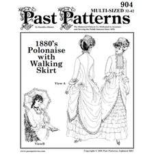 1880s Polonaise and Walking Skirt Sewing Pattern | Victorian Bustle Dress