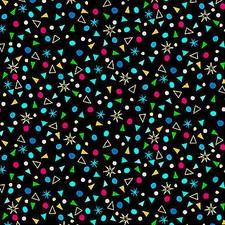 Confetti Kitty Cat Collection Black Cotton Fabric by Quilting Treasures