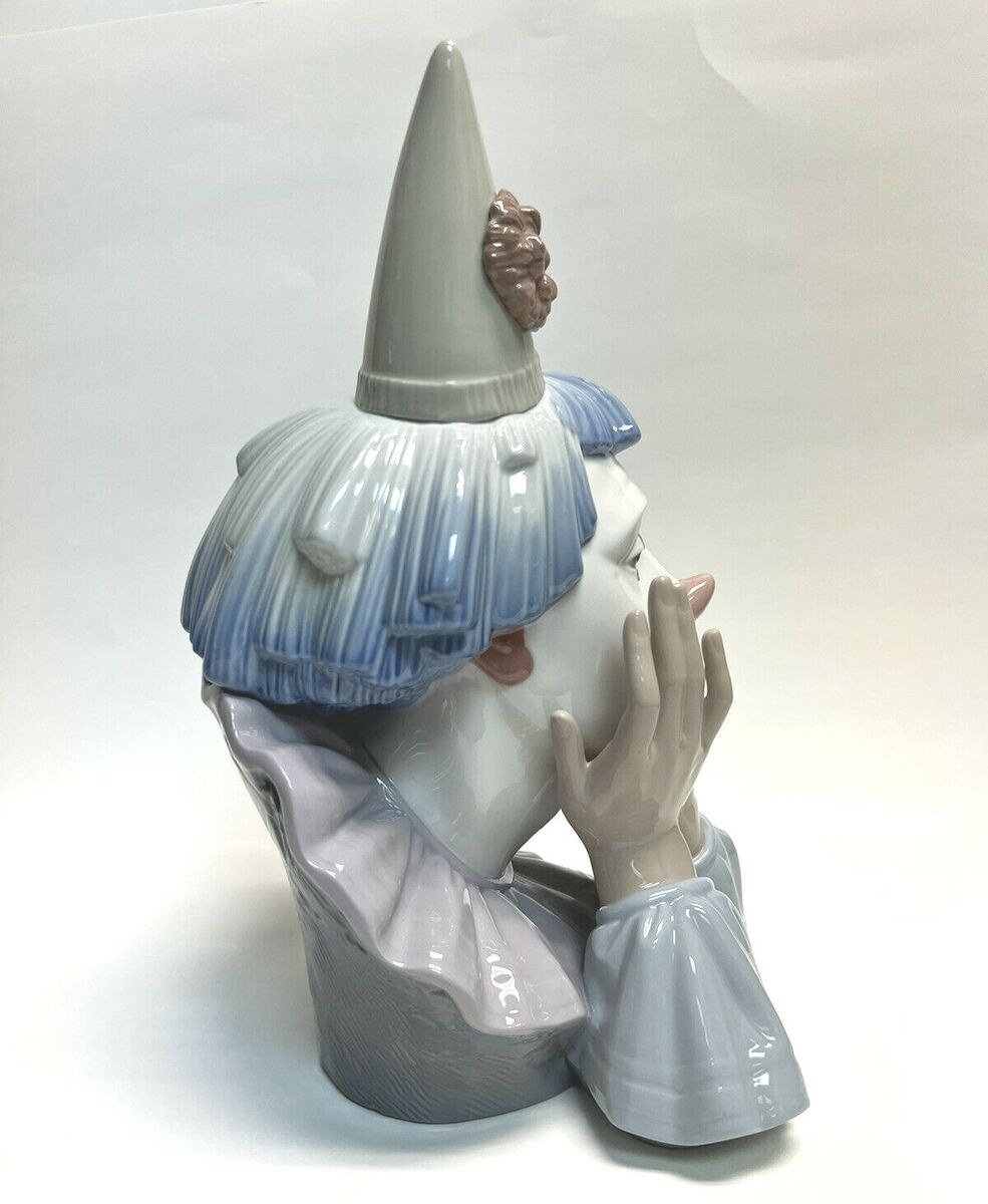 Lladro Porcelain 'Jester' Head Sad Clown Bust Porcelain Lladro Porcelain 'Jester' Head Sad Clown Bust Porcelain