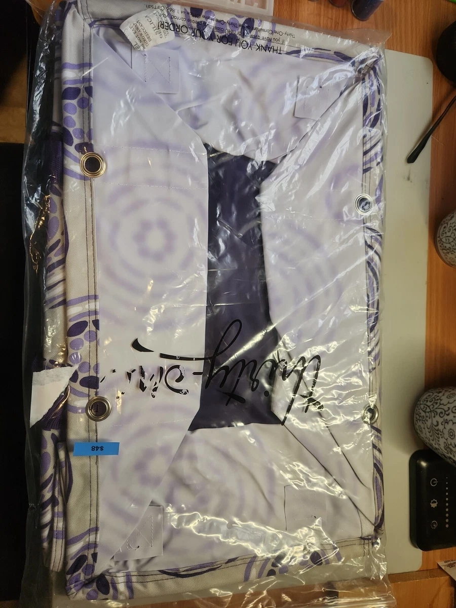 Thirty one Deluxe Organizing Utility Tote Gray Purple ZipTop NEW