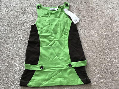 Kids Girls Green Brown 100% Peruvian Cotton Sweater Dress 4T