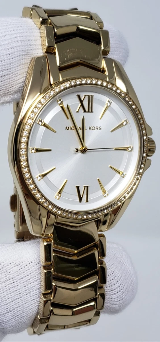 Michael Kors Whitney Glitz Crystal Silver Dial Gold Tone Women