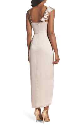shona joy asymmetrical frill dress Shona Joy - La Lune Asymmetrical Gathered Maxi Dress - Forest main image 1