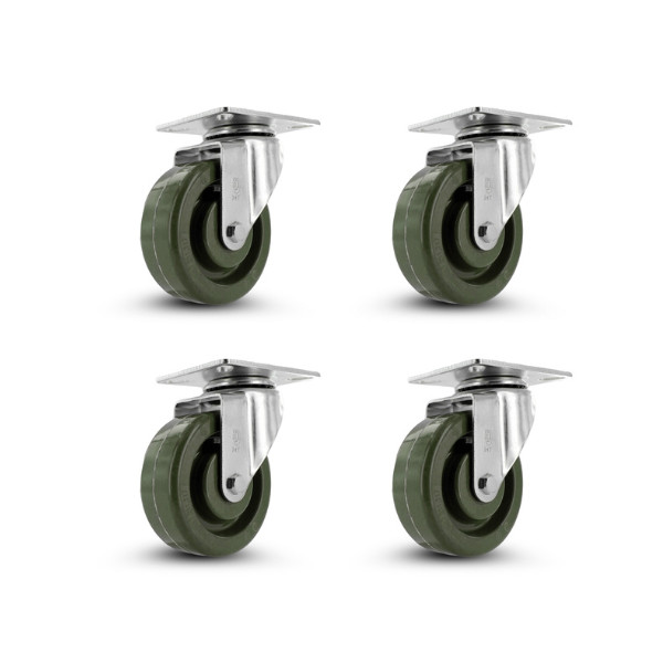 4-Pack of 4-Inch Oven Rack Casters - 1900 Lbs Total Capacity - 475°F Heat Safe