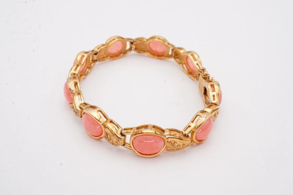 Brazalete Ross Simons Chapado en Oro Plata de Ley 925 Cuarzo Rosa 7.25" Foto 3 de 4