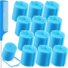 12 Pieces Sponge Hair Rollers 45 mm Soft Foam Hair Styling Curlers Large Size...