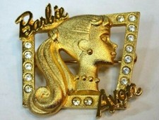 RARE 1996 Avon Mattel Barbie Pin w/Rhinestones So Pretty