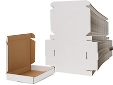 Lot of 7x5x1 Small Shipping Boxes, White Corrugated Cardboard Mailer Box
